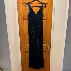 Bari Jay Deep Green Velvet Maxi Dress